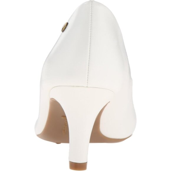 LifeStride Women White Polyurethane Closed Pointed Toes Kitten Heel Pumps - Picture 3 of 8